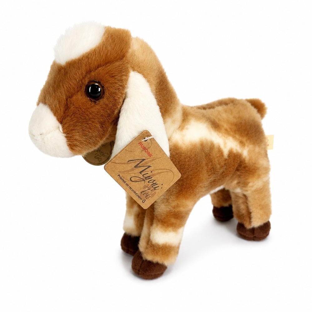 Aurora Nubian Goat Kid Miyoni Tots Plush Brown White Eco Friendly 26469 NEW